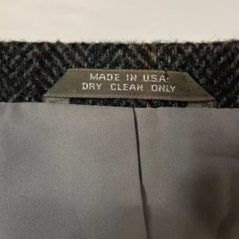 Haggar Blazer Mens 40 Gray Herringbone Tweed‎ Elbow Patches Sport Coat Jacket